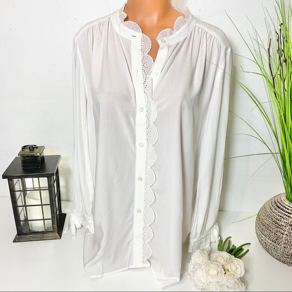 🚫SOLD🚫LOFT BUTTON DOWN LONG SLEEVE TOP - Picture 2 of 7